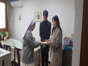2020년 성가요양원 방문 하여 설날 성금 전달